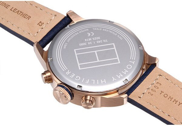 TOMMY HILFIGER MENS QUARTZ LEATHER WATCH - 1791808