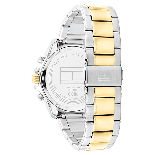 Tommy Hilfiger Two-Tone Steel Black Dial Multi-function Men's Watch - 1792095