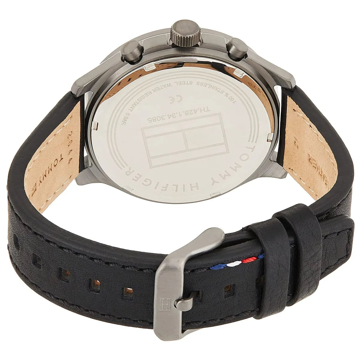 Tommy Hilfiger Asher watch caseback showing engraved branding