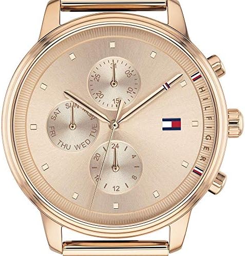 Tommy Hilfiger Blake chronograph dial with day/date subdials, rose gold case, and Tommy Hilfiger logo