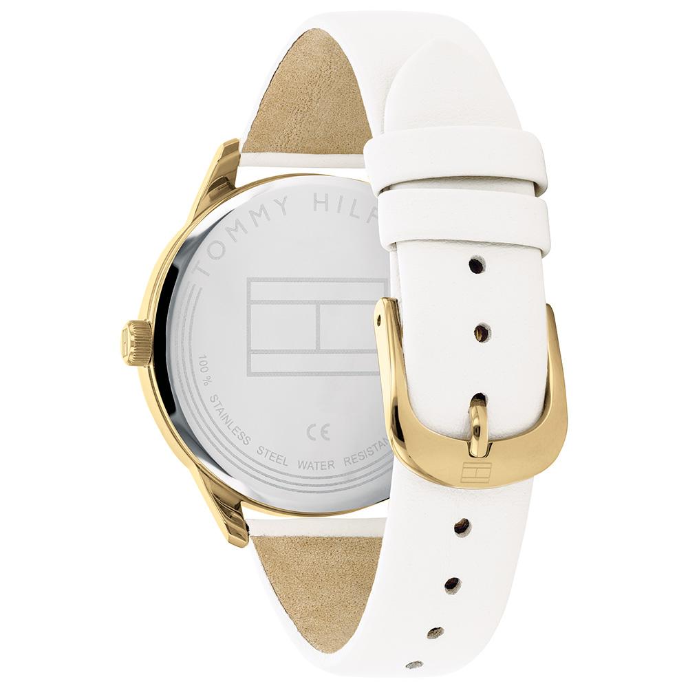 Tommy Hilfiger Brooklyn watch caseback showing water resistance and specifications