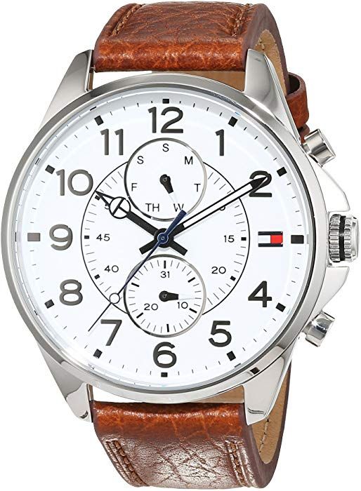 Tommy Hilfiger Brown Leather Mens Watch 1791274