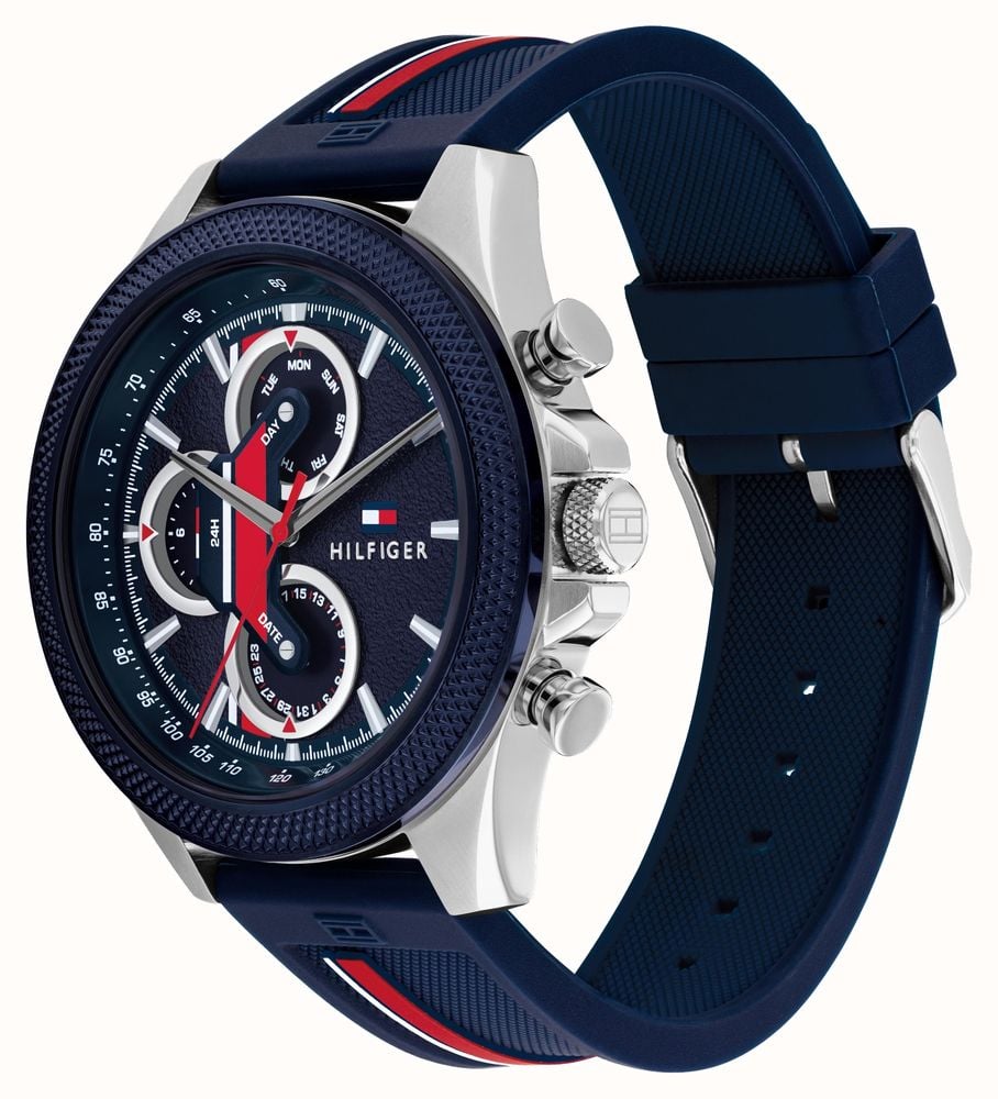 Tommy Hilfiger Clark (46mm) Blue Dial / Blue Silicone Strap Men's Watch - 1792083