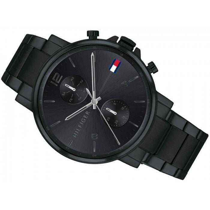 TOMMY HILFIGER DANIEL BLACK STEEL MULTI-FUNCTION MEN'S WATCH - 1710414