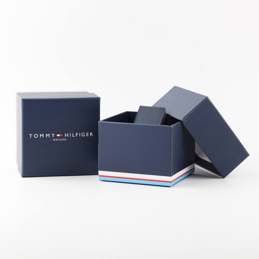 Tommy Hilfiger watch packaging with navy gift box and branded presentation box