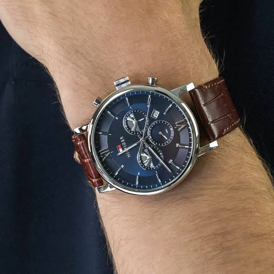 Tommy Hilfiger Evan Brown Leather Men's Watch - 1710393
