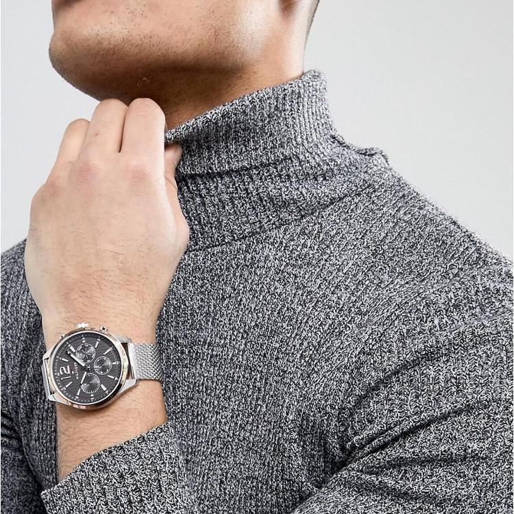 Tommy Hilfiger Gavin chronograph watch on wrist from side angle