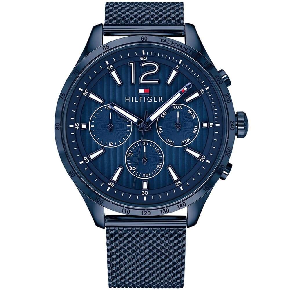 Tommy Hilfiger Gavin blue chronograph men's watch with mesh strap, SKU 1791471