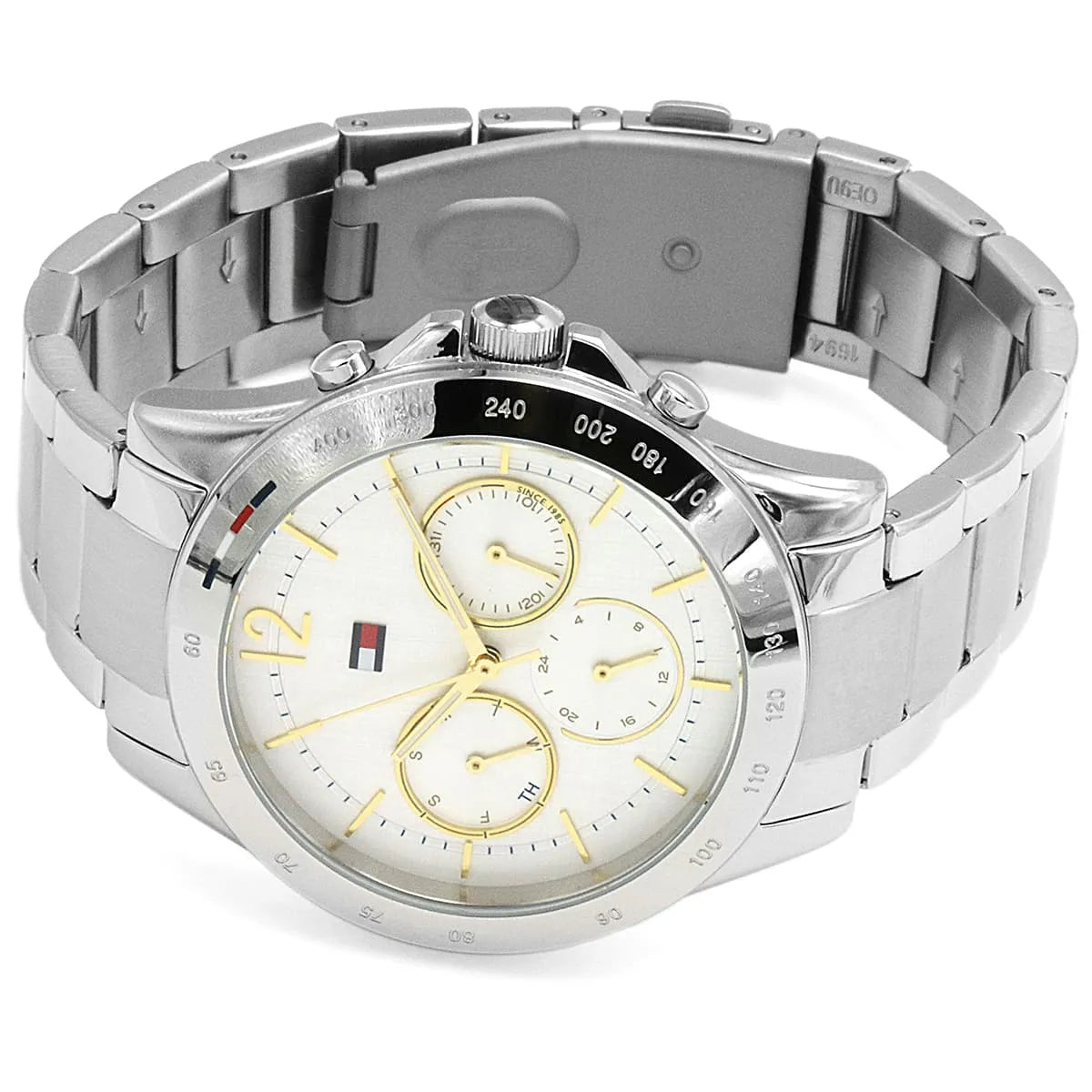 Tommy Hilfiger Haven 1782194 women's watch showing bracelet clasp and case back details