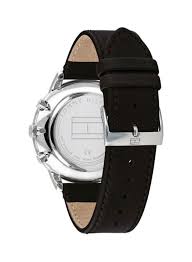 Tommy Hilfiger Hunter Black Dial Black Leather Strap Men Watch - 1710406