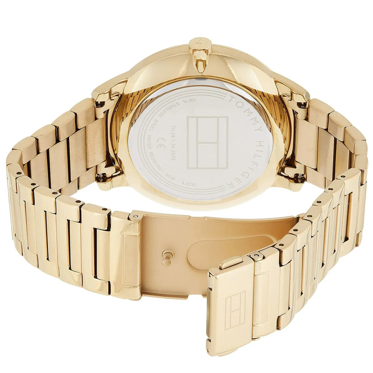 Tommy Hilfiger Hunter Multi function White Dial Gold Men's Watch - 1791609