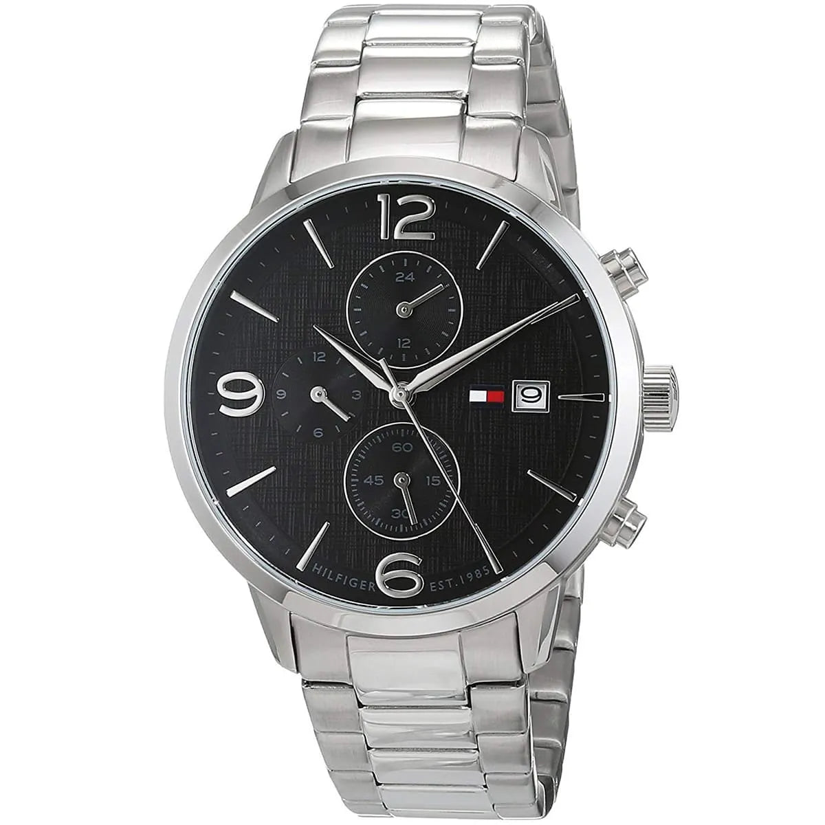 Tommy Hilfiger Quartz Stainless Steel Black Dial 42mm Men's Watch - 1710356