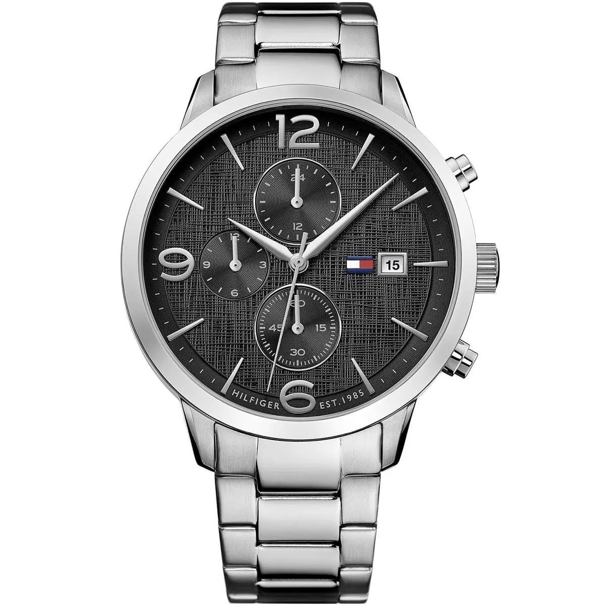 Tommy Hilfiger Quartz Stainless Steel Black Dial 42mm Men's Watch - 1710356