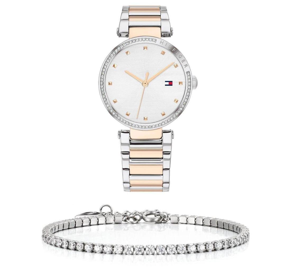 Tommy Hilfiger Lynn watch with included crystal bracelet accessory