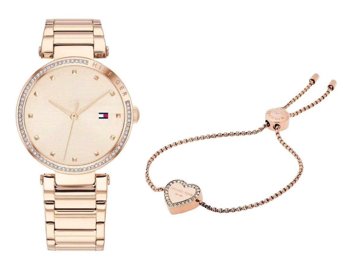 Tommy Hilfiger Lynn Crystal Accents Rose Gold Tone Stainless Steel Quartz Women's Watch - 1782237