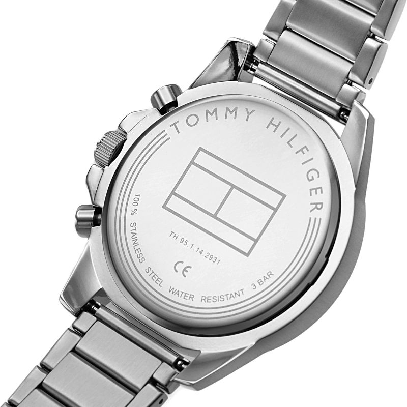 Tommy Hilfiger Mason Stainless Steel Silver Bracelet Blue Dial Men's Watch 1791788