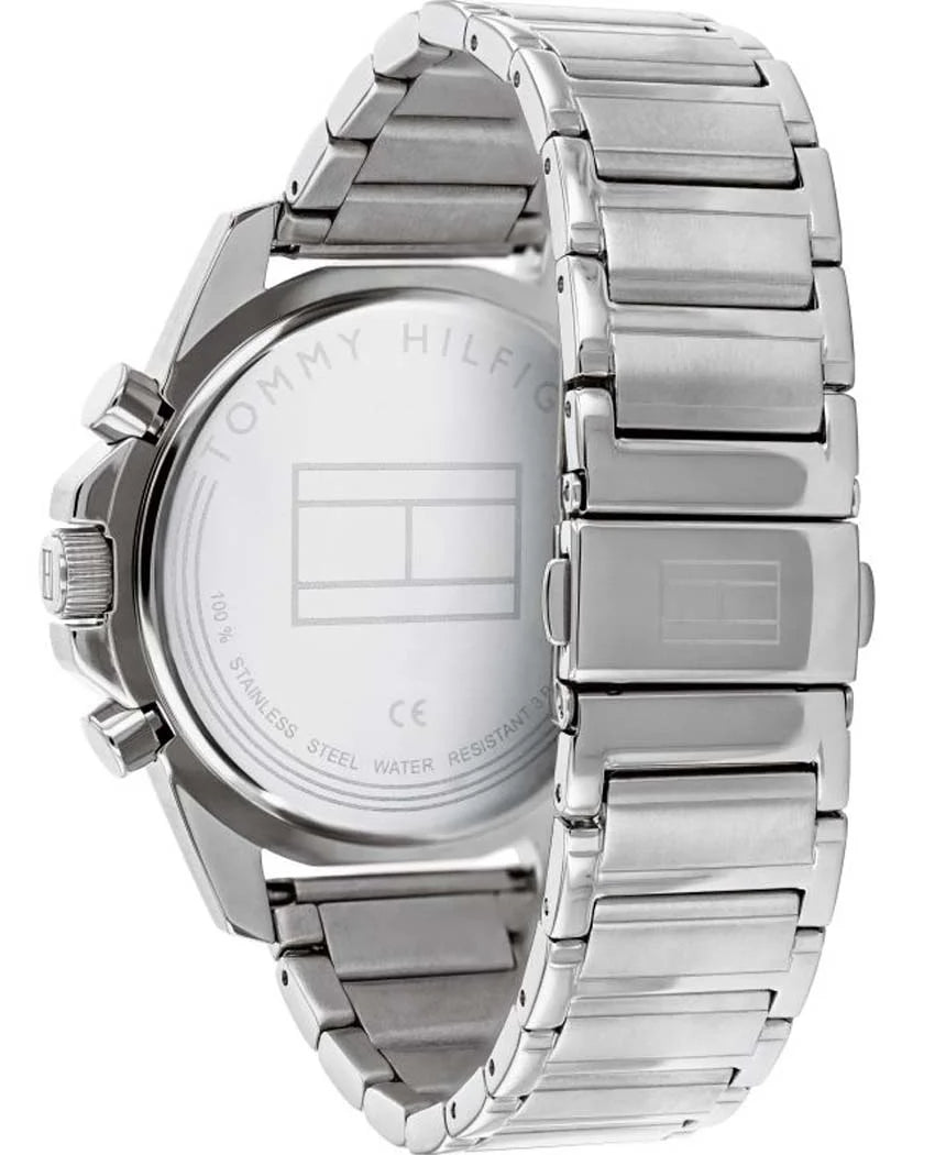 Tommy Hilfiger Mason Stainless Steel Silver Bracelet Blue Dial Men's Watch 1791788