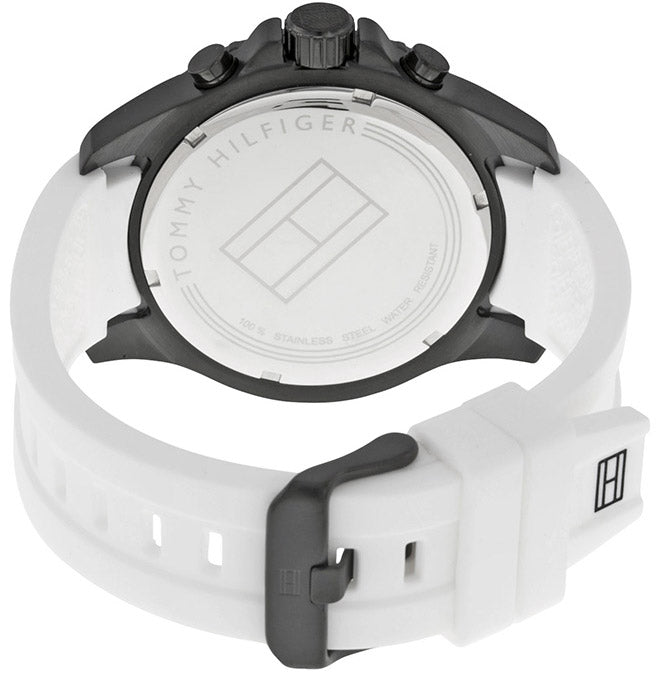 Tommy Hilfiger Quartz White Silicone Strap White Dial 46mm Men's Watch 1791146