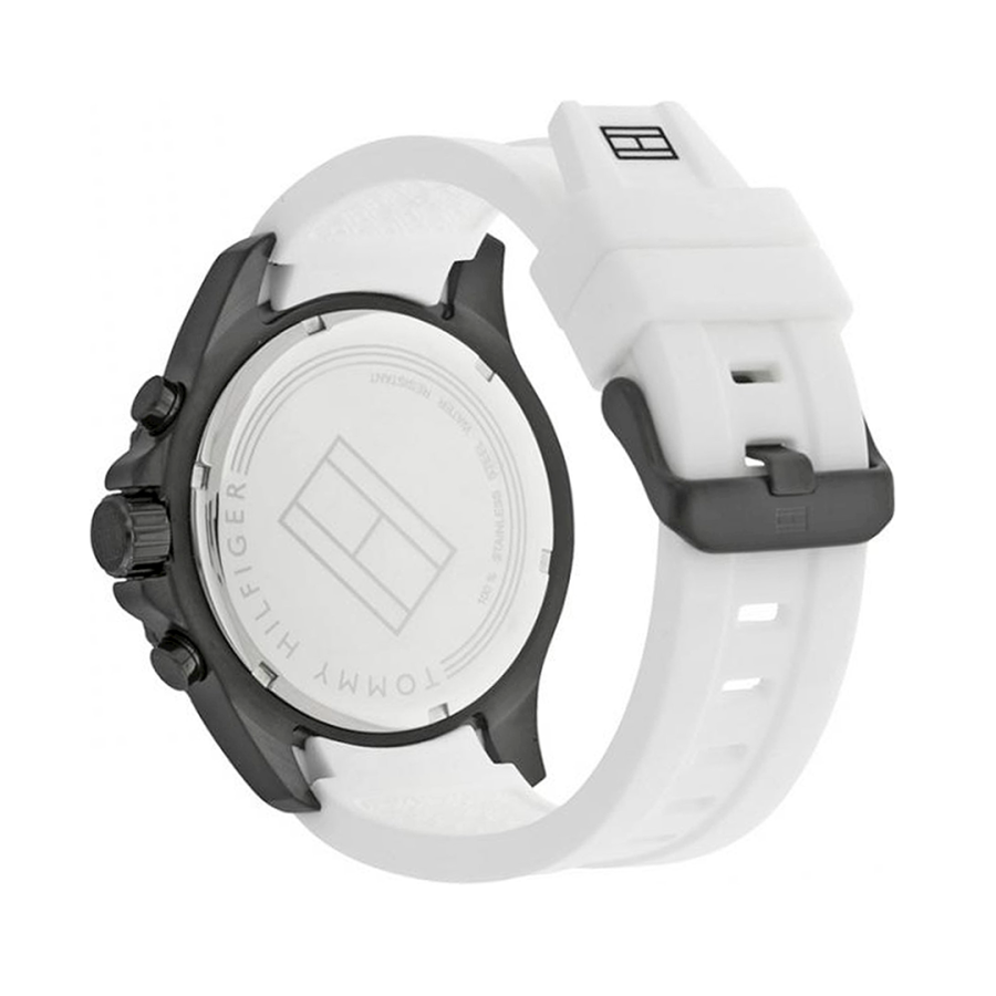 Tommy Hilfiger Quartz White Silicone Strap White Dial 46mm Men's Watch 1791146