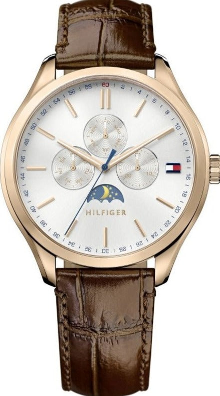 Tommy Hilfiger Oliver Brown Leather Strap Men's Watch - 1791306