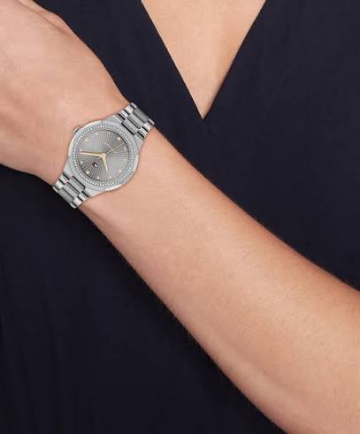 Tommy Hilfiger Piper watch worn on wrist showing fit and dial detail