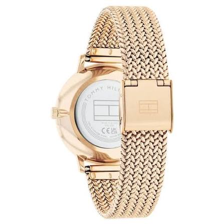TOMMY HILFIGER TEA LE Stainless Steel Mesh Gold Rose Womens Watch- 1782603