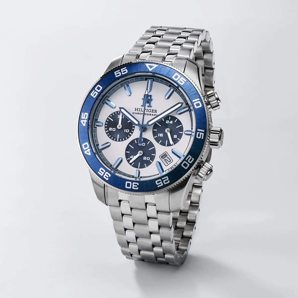 Tommy Hilfiger TH85 Chronograph (41mm) White Dial / Stainless Steel Bracelet Men's Watch -1792157