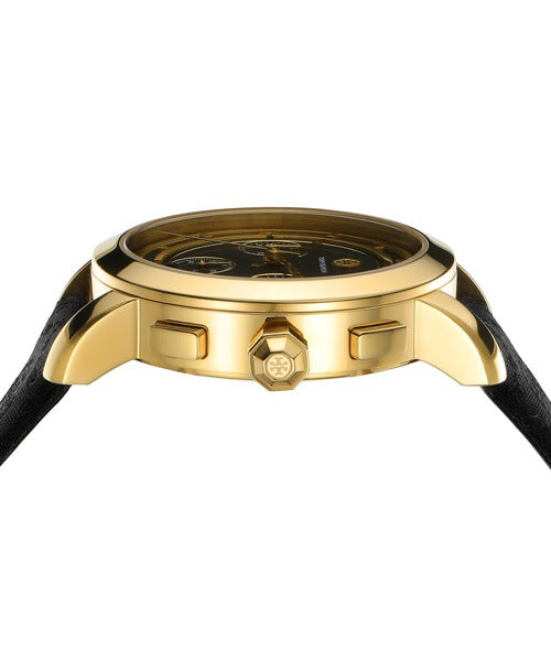 Tory Burch Chronograph T Monogram jacquard leather strap Women's Watch TBW1055