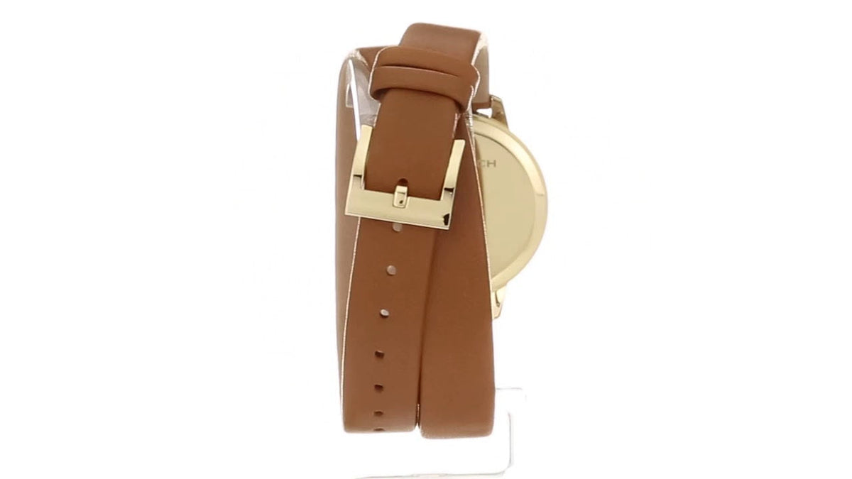 Tory Burch Collins Quartz White Dial Brown Leather Strap Watch for Women TBW1304