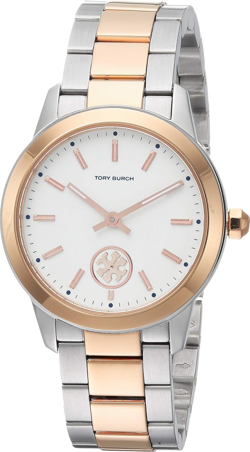 Tory Burch Collins women's watch with cream dial, rose gold and silver two-tone bracelet