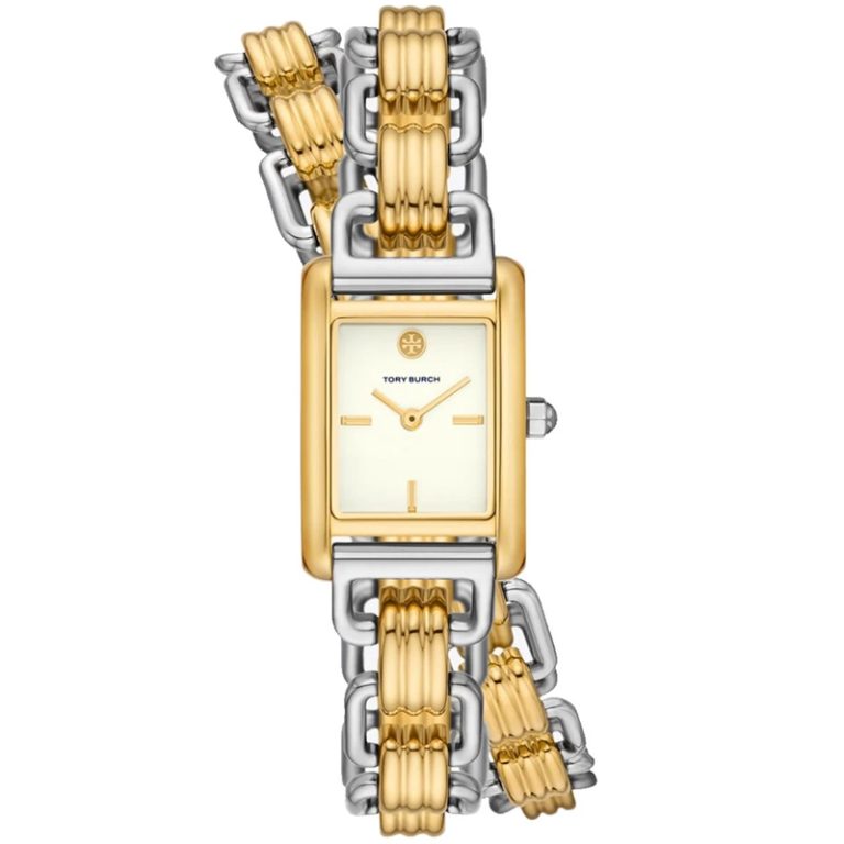 Tory Burch The Eleanor Cream Dial Double Wrap Bracelet Women's Watch TBW1074