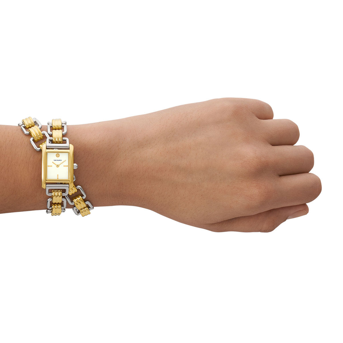Tory Burch The Eleanor Cream Dial Double Wrap Bracelet Women's Watch TBW1074