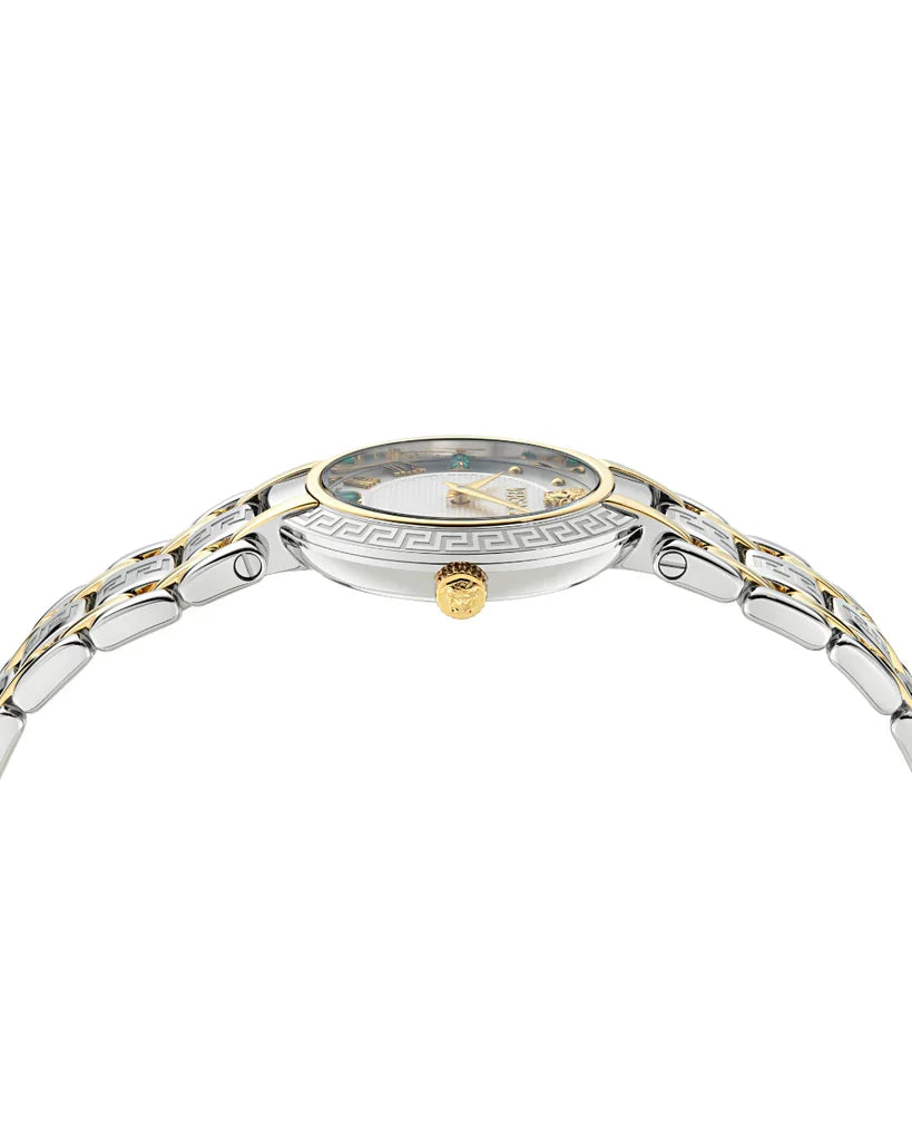 Versace Antlia Quartz 34 mm White Dial Tow Tone Women's Watch VE0P00725