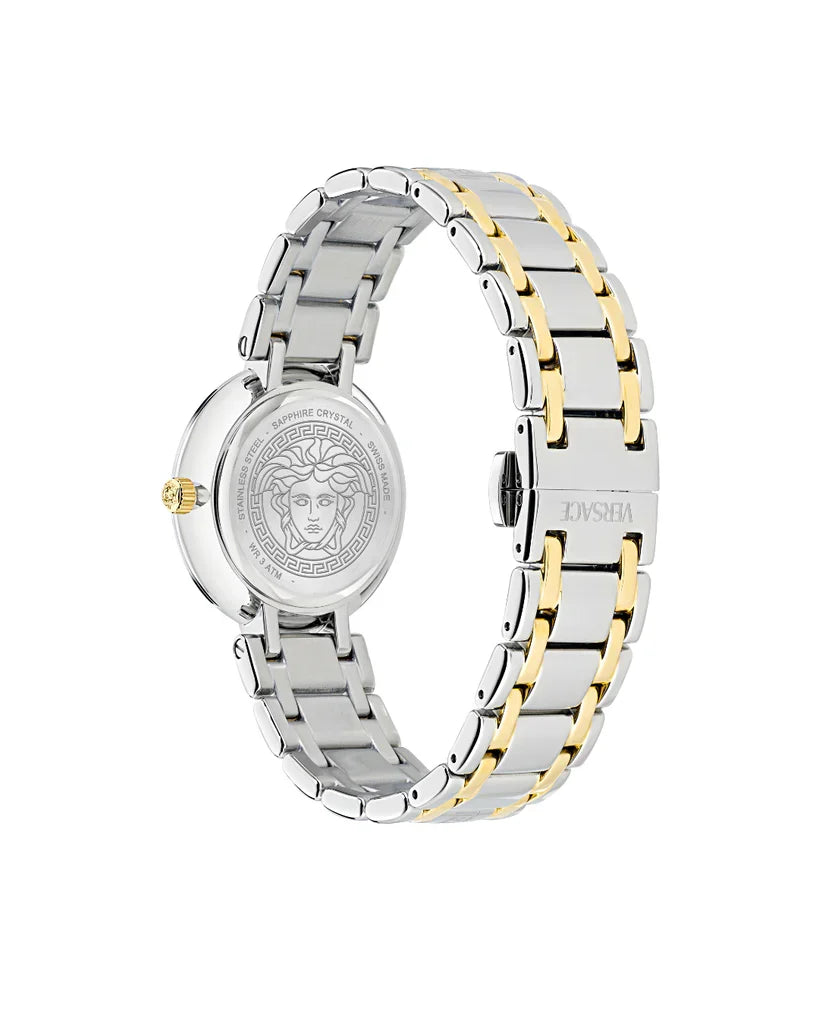 Versace Antlia Quartz 34 mm White Dial Tow Tone Women's Watch VE0P00725