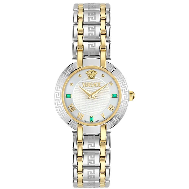 Versace Antlia Quartz 34 mm White Dial Tow Tone Women's Watch VE0P00725