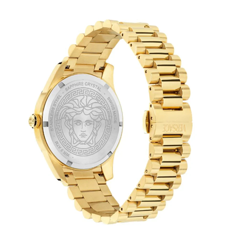 Versace Apodis GMT Black Dial Gold Men's Watch VE0U00625
