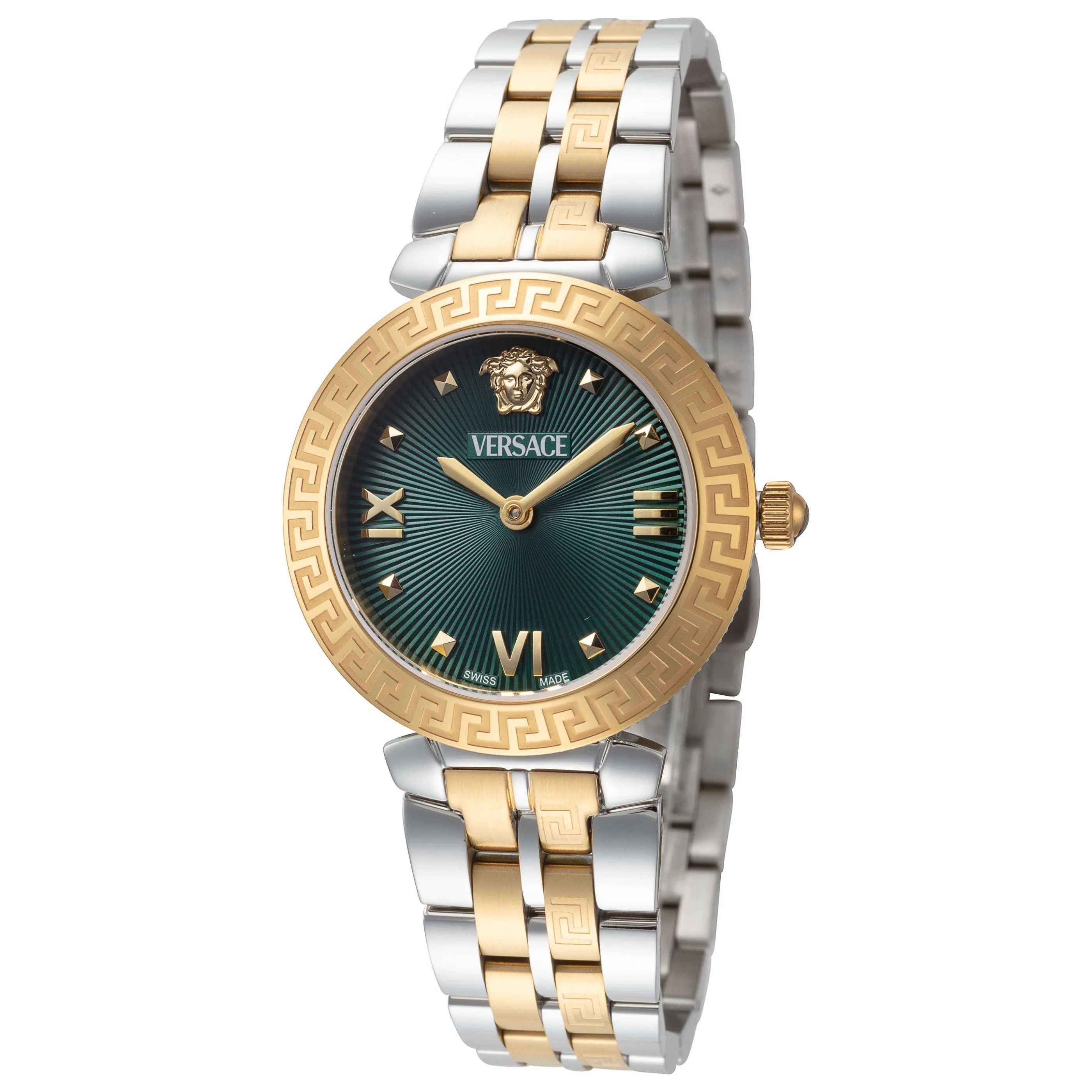 Versace Daphnis Green Dial Two-Tone Stainless Steel Women's Watch VEOCA0424