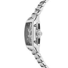 Side profile of Versace Dominus chronograph watch with stainless steel bracelet