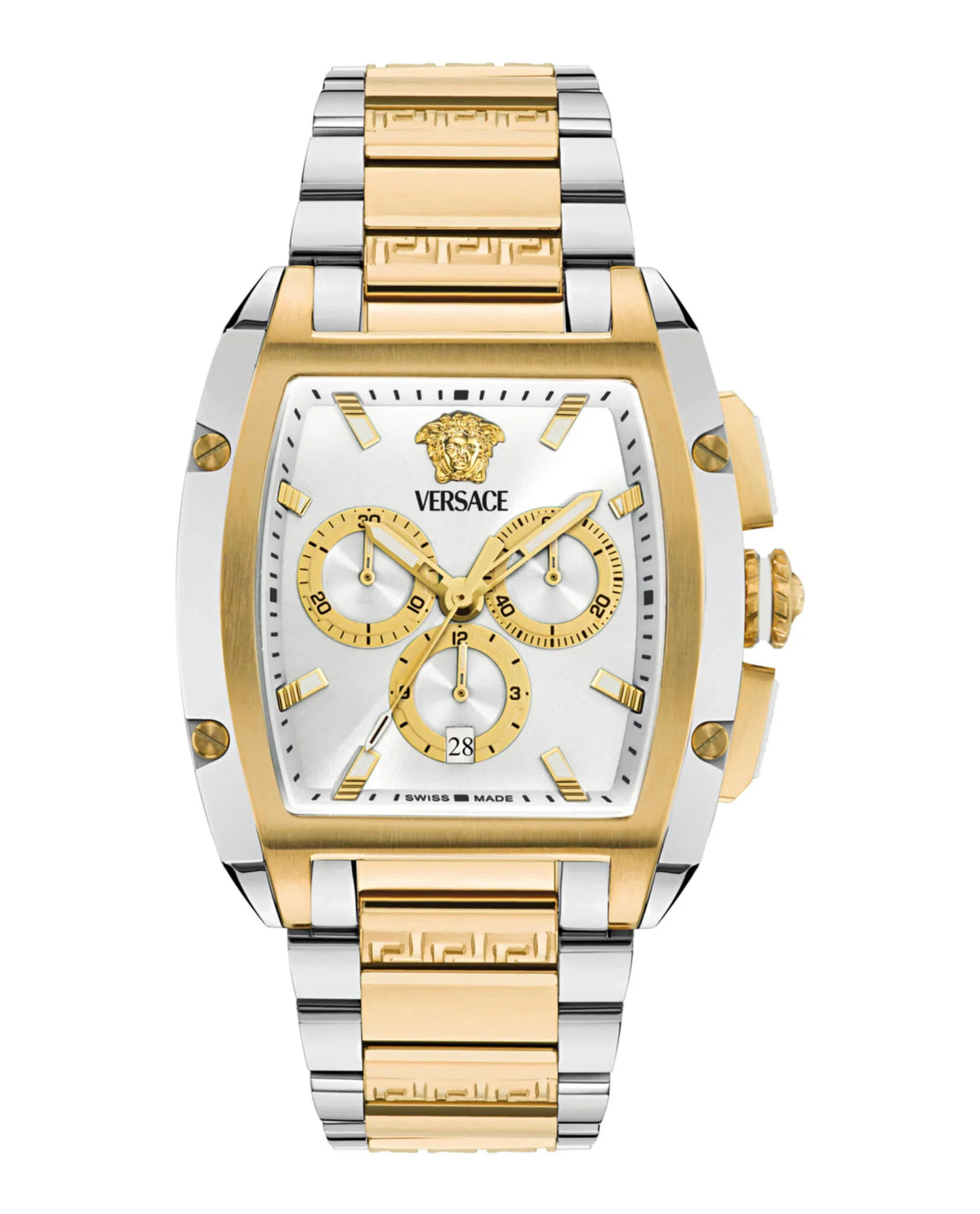 Versace Dominus Chronograph Two Tone Stainless Steel Silver Dial Men’s Watch VE6H01025