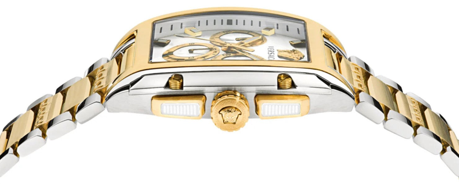 Versace Dominus Chronograph Two Tone Stainless Steel Silver Dial Men’s Watch VE6H01025
