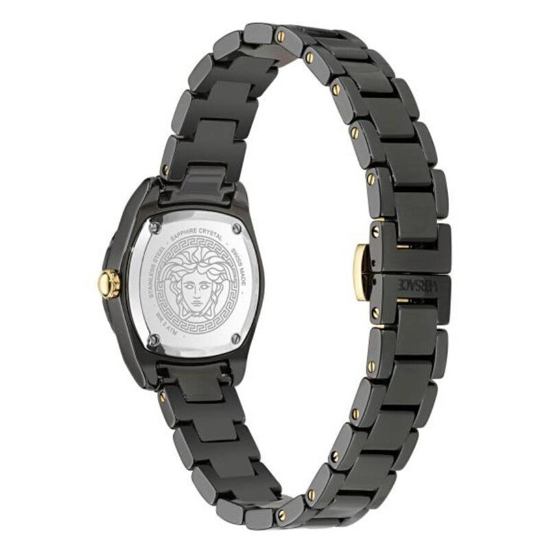 Versace DV One Mini Black Dial Black Ceramic Women's Watch VE9F00124