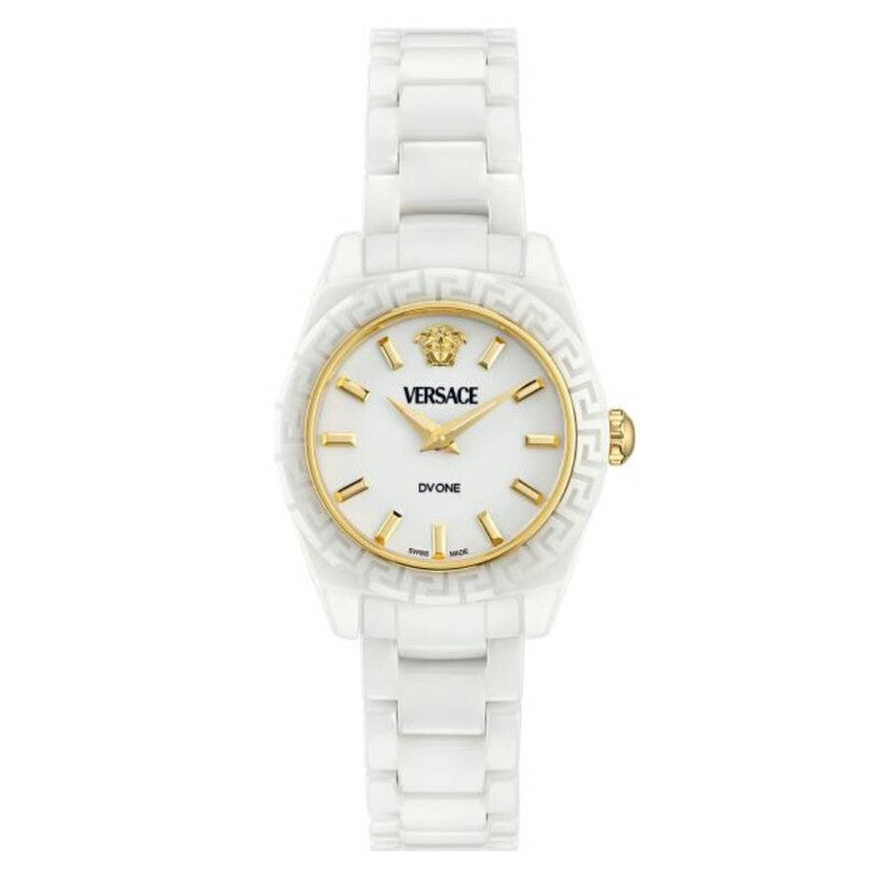 Versace DV One Mini 28mm Ceramic White Dial Women’s Watch VE9F00224