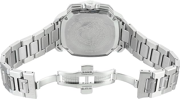 Versace Dylos Chronograph Blue Dial Silver Steel Strap Men Watch - VQC090016