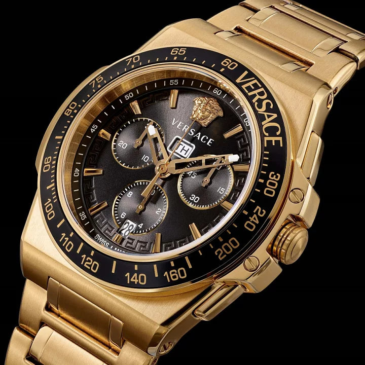Versace Greca Extreme Chronograph Stainless Steel Black Dial Men’s Watch VE7H00623