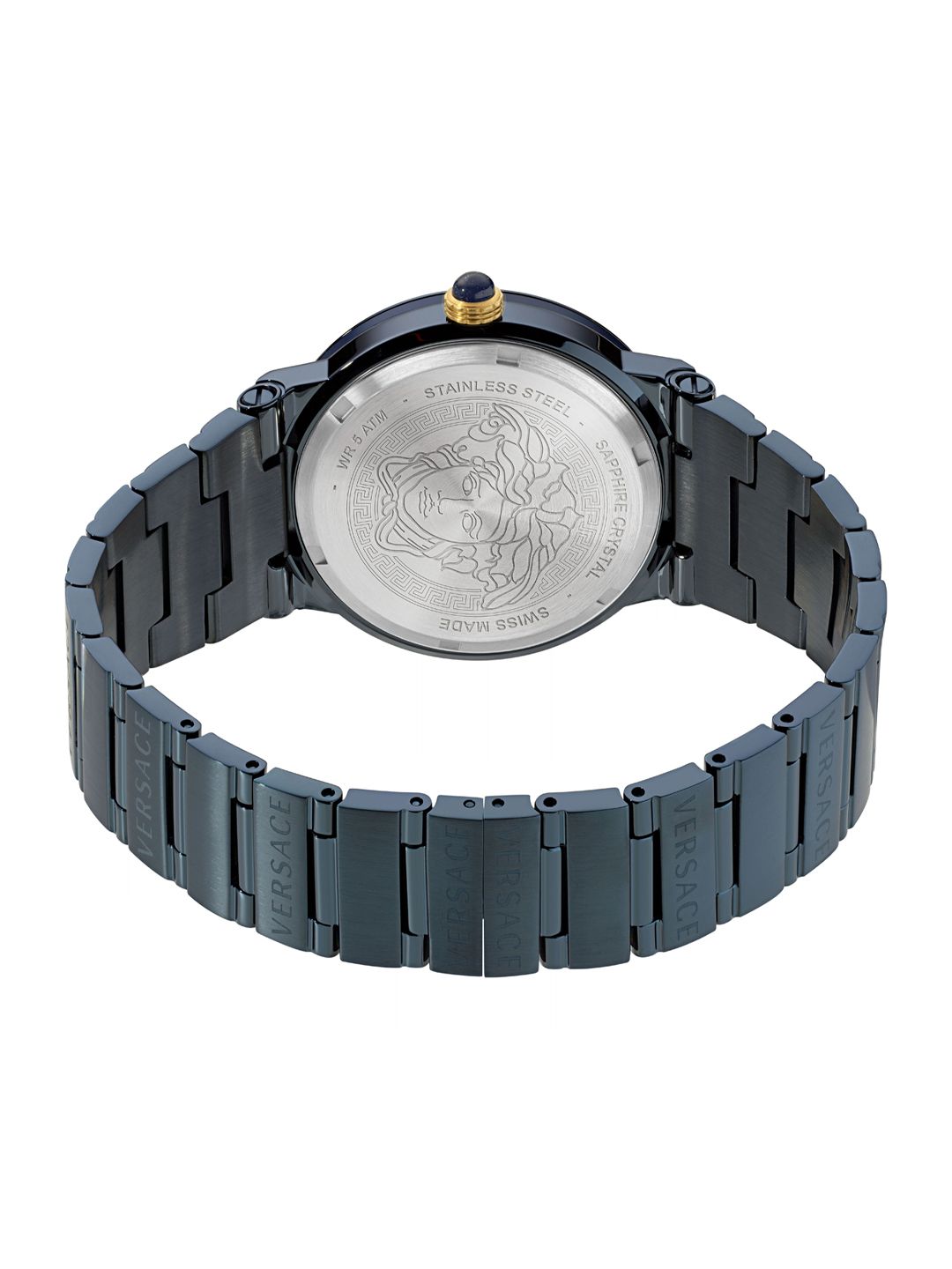 Versace Greca Logo Moonphase Dark Blue Analog Watch VE7G00423