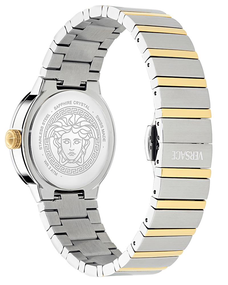Versace Greca Logo Pearl Mother of Pearl Dial Stainless Steel Bracelet Women’s Watch VE0S00325
