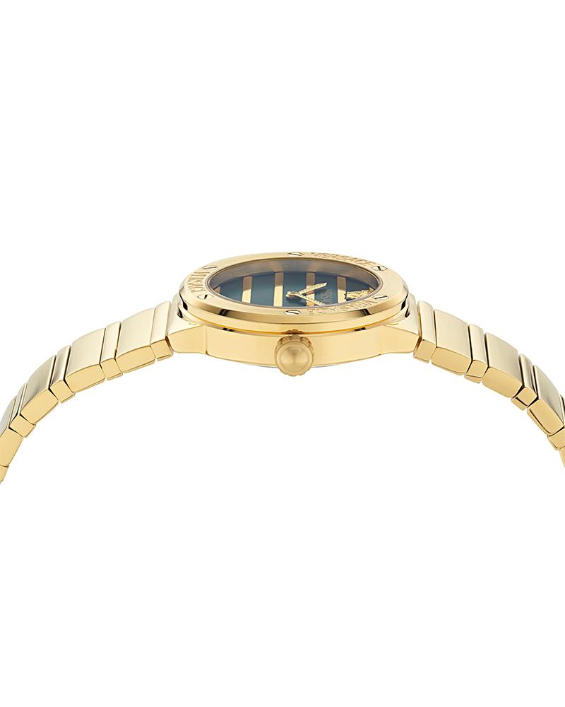 Versace Greca Logo Pearl Green Mother of Pearl Dial Gold Stainless Steel Women's Watch VE0S00425