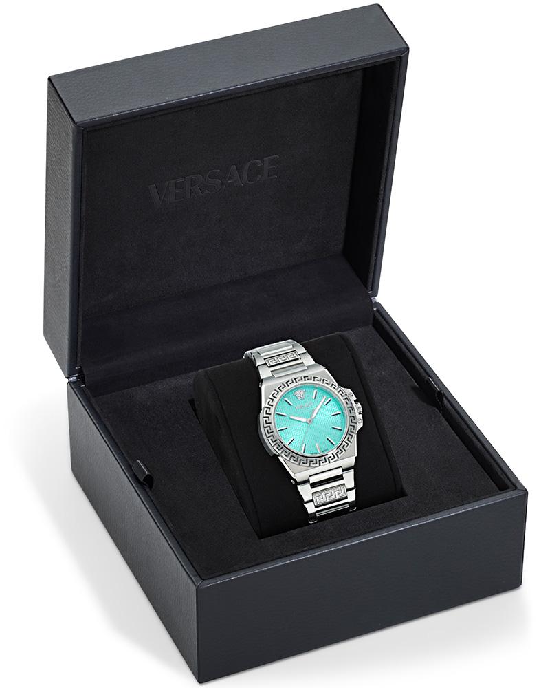 Versace Greca Reaction Lady watch displayed in black Versace gift box