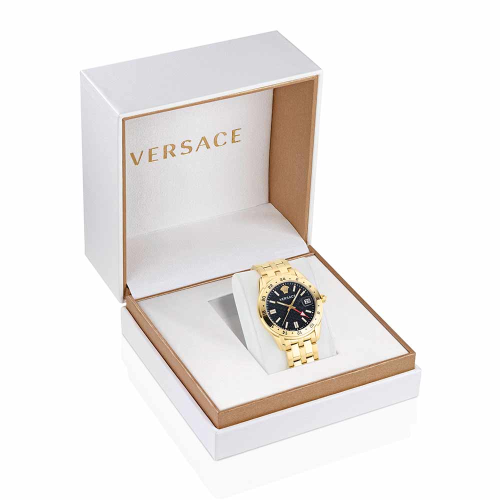 Versace watch presented in official branded white and kraft gift box packaging