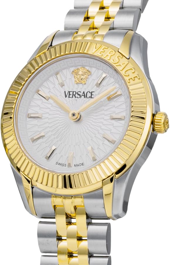 Versace Greca Time Petite Silver Dial Two-Tone Stainless Steel Bracelet Watch 30mm - VE9CA0224